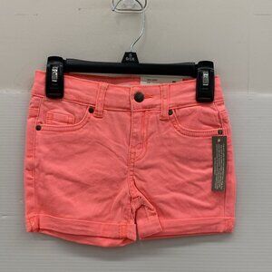 NWT Falls Creek Girls Neon Pink Twill Shorts, Size 6/6x